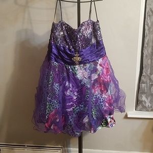 Strapless Purple Formal gown